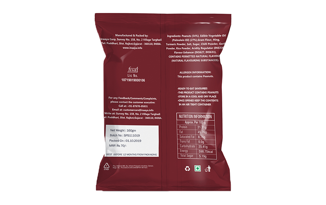 Inaaya Sriracha Potato Stix    Pack  160 grams